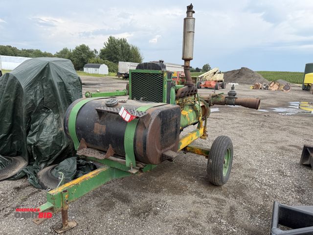 Lot 1-9878 - (1) Rainbow towable irrigation pump, model 10855, John Deere 6-cylinder diesel, Berkeley pump, pin h...