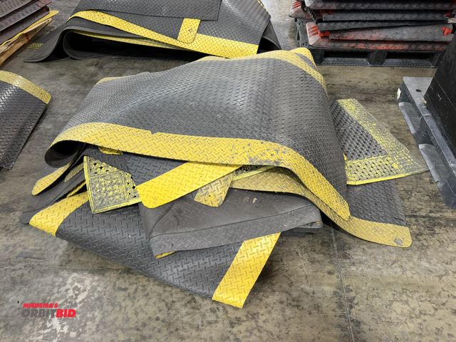Lot 1-5559 - (1) skid of assorted rubber shop mat with treadplate texture.