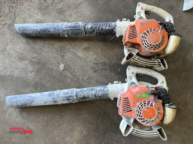 Lot 1-14155 - Lot of (2) Stihl, model unknown, (assumed to be BG-50), gas powered leaf blowers, both pull through ...