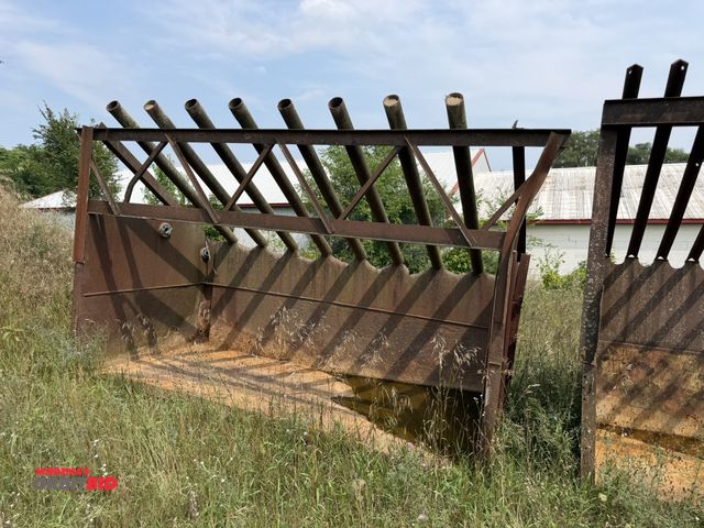 Lot 1-18387 - (1) steel grizzly box, approx. 150" length x 70" depth x 104" to top, 12" spacing in between bars, w...