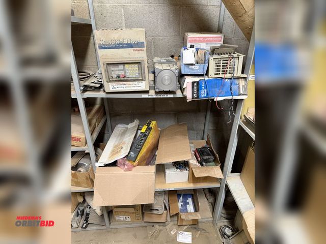 Lot 1-16823 - Contents of 3 shelves, includes (1) Toshiba transistor inverter, model Tosvert-130GT+, (1) Bimba hig...