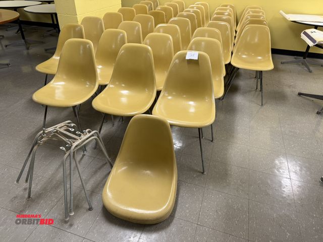 Lot 1-16777 - Lot of (38) Herman Miller fiberglass shell, metal framed chairs.