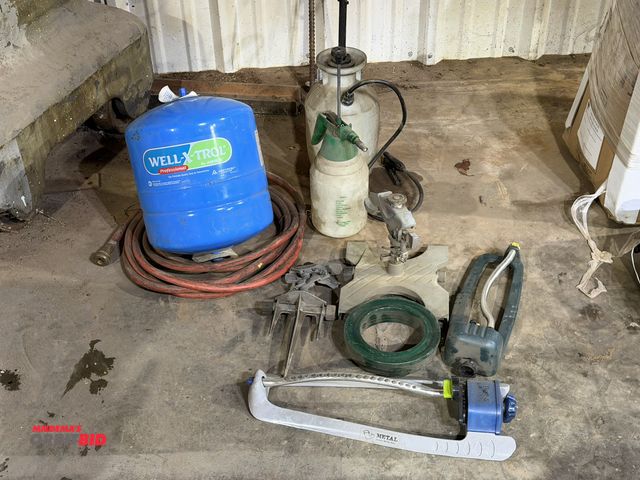 Lot 1-1542 - Lot of assorted items, including (5) various sprinklers, (1) 1 gallon, and (1) approx. 1/2 gallon sp...