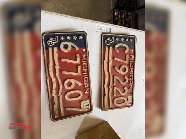 Lot 1-12294 - Lot of assorted vintage Michigan license plates.