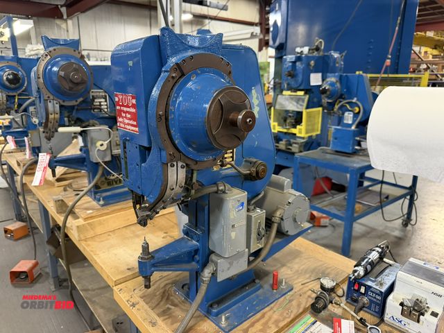 Lot 1-18896 - (1) Chicago Rivet machine, model 450, S/N 3213, .66, 2203 driver, 103 anvil, 115V electric motor, fo...