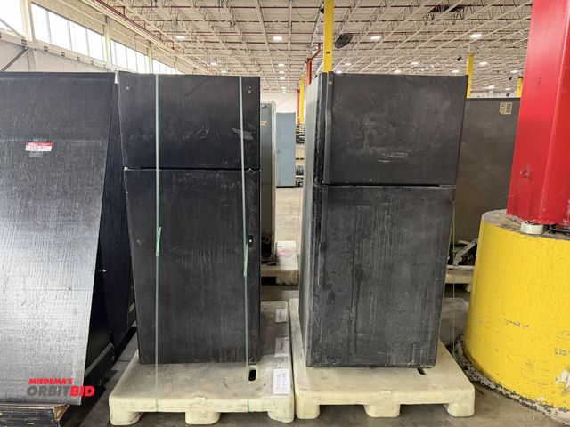 Lot 1-5526 - (1) General Electric, 29" width x 66" height x 30" depth, and (1) unknown brand refrigerator/freezer...