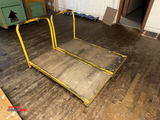 Lot 1-4929 - Lot of (2) product carts, 48" long x 24" wide with removable handles.