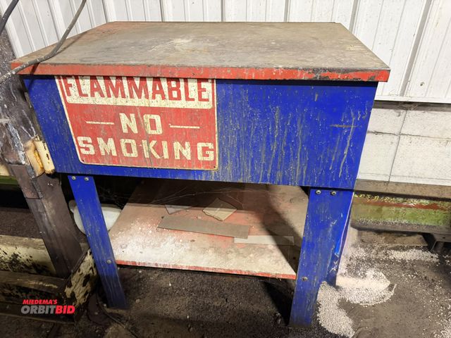 Lot 1-15064 - (1) solvent based parts cleaner with a 31" width x 12" height x 21" depth basin, and 24" tall steel ...