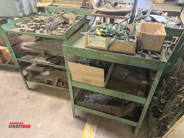 Lot 1-18716 - Lot of (3) 24" width x 32" height x 18" depth, 3-tier steel carts with assorted contents, including ...