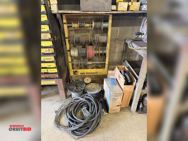 Lot 1-18541 - (1) Kar Products electric wire reel stand with assorted size wire.