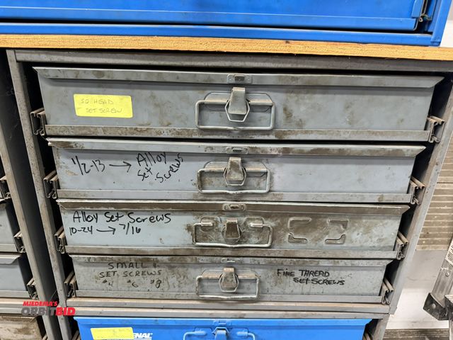 Lot 1-6411 - (1) 20" width x 15" height x 12" depth hardware storage unit with 4 removable steel drawers, and con...