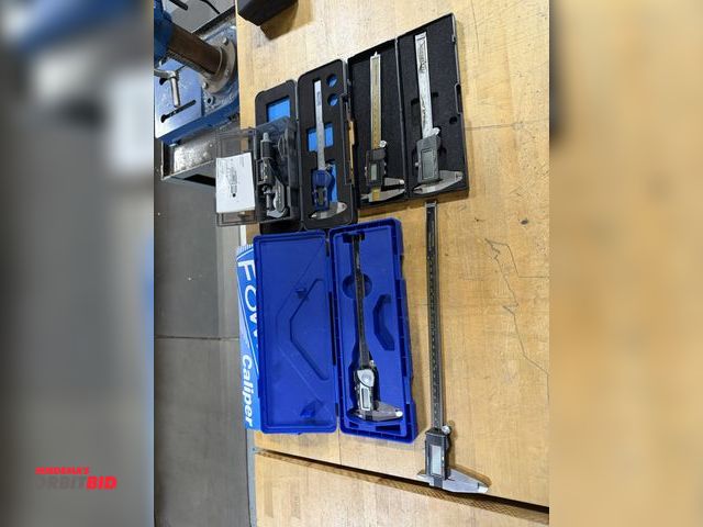 Lot 1-18875 - Large lot of assorted calipers, includes 8" Fowler digital caliper, (1) 12" digital caliper, (1) Pit...