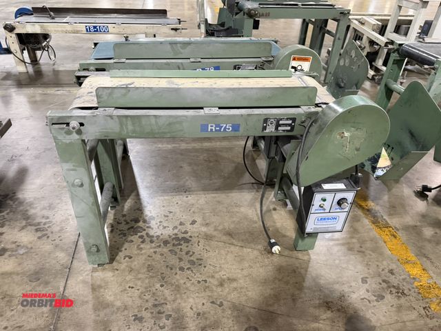Lot 1-5609 - Lot of (2) 10" width x 34" length powered belt conveyor units, both with variable speed drive units,...
