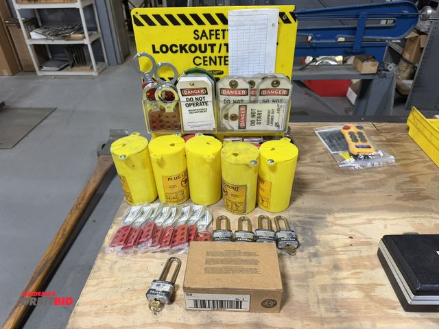 Lot 1-18963 - Large lot of assorted Master Lock and Lock Out kit accessories.