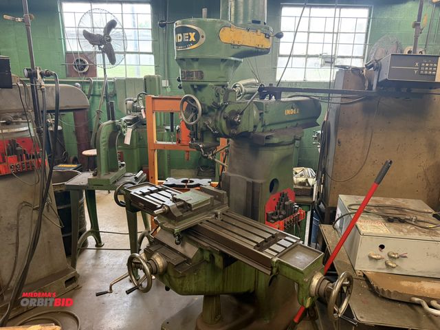 Lot 1-18571 - (1) Index, model 747, vertical milling machine, S/N 15965, with a 9" x 49" table, 5 1/4" quill trave...