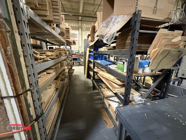 Lot 1-18631 - Lot of (4) steel shelving units, 77" length x 24" depth x 72" height, mesh style shelves, heavy duty...