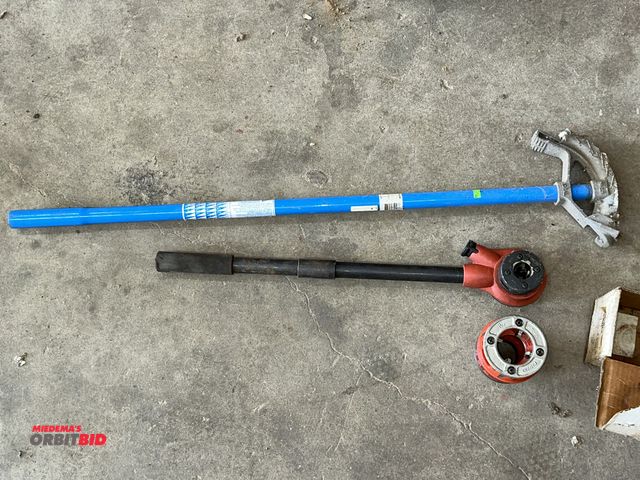 Lot 1-14137 - Lot including (1) Ideal 1/2" EMT conduit bender, (1) hand held threader with a 1/2" NPT threader, an...
