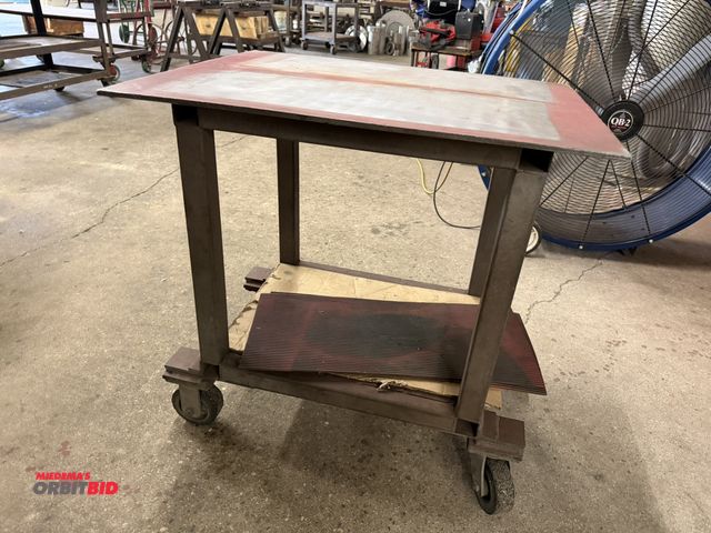 Lot 1-6463 - (1) 32.5" width x 33" height x 25.5" depth heavy duty steel cart on 4" casters.
