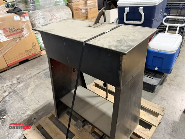 Lot 1-5635 - (1) 33" width x 39.5" height x 15" depth steel wash unit with foot control.