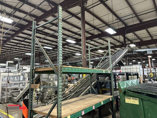 Lot 1-14383 - Lot of tear drop style racking consisting of (2) 36" deep x 10' height uprights, and (4) 96" beams. ...