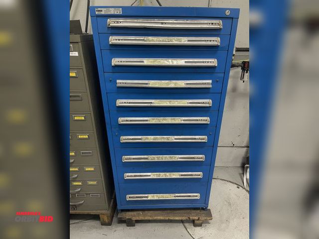 Lot 1-19283 - (1) Stanley Vidmar 10-drawer heavy duty parts cabinet, 30" x 28" x 59" tall, does not include conten...