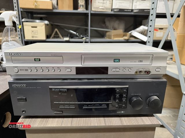 Lot 1-17282 - (1) Samsung, model DVD-Y4600C, DVD player/dual deck VHS player, and (1) Kenwood, model 105VR, audio ...