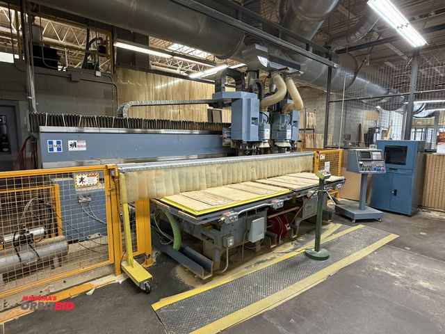 Lot 1-16507 - (1) 1995 Heian, model NC242P10-15LGAW, dual 63" x 63" tables, dual head, gantry style CNC router, du...