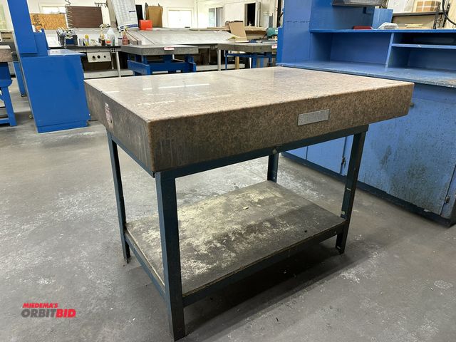 Lot 1-17735 - (1) Starrett 48" width x 6" height x 36" depth granite surface plate, S/N 854923, with a 26.5" width...