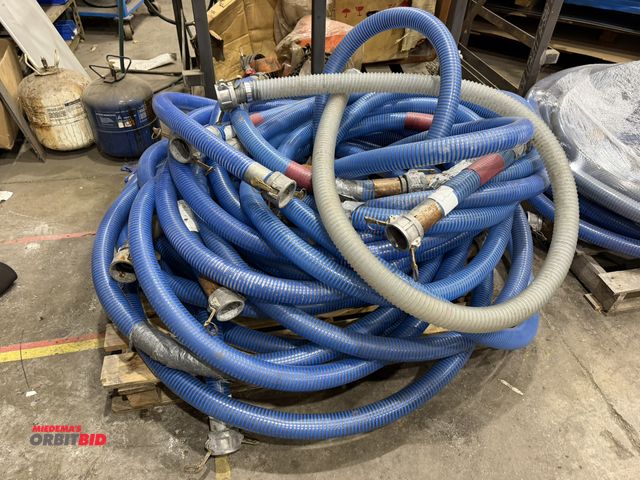 Lot 1-18672 - (1) skid of assorted 2" hard hose with banjo clamps, some sections have strainers.