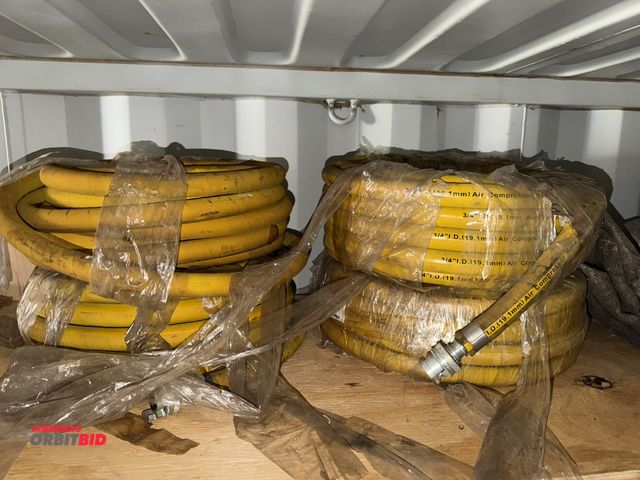 Lot 1-2988 - (4) 50' spools of 3/4" ID air compressor hose with ends.