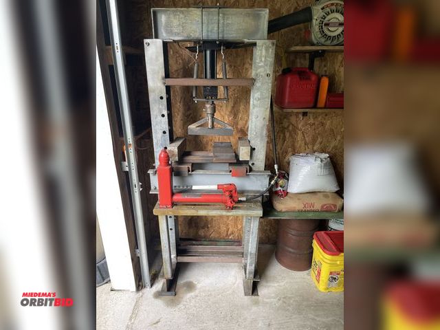 Lot 1-11898 - (1) heavy duty hydraulic H-frame press, 10-ton with Big Red manual hydraulic jack, 30" wide x 72" ta...