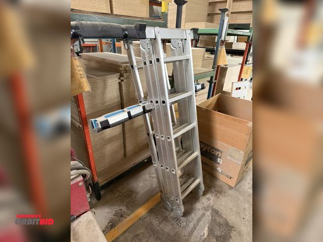 Lot 1-16673 - (1) Luis ladders, aluminum multi purpose ladder, max. weight 150 kilos, can use as extension ladder/...