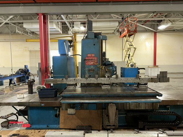 Lot 1-17380 - (1) DeVlieg, model 4B-96, jig mill, S/N 14-213, with a 96" width x 36" depth T-slotted table, 101.6m...