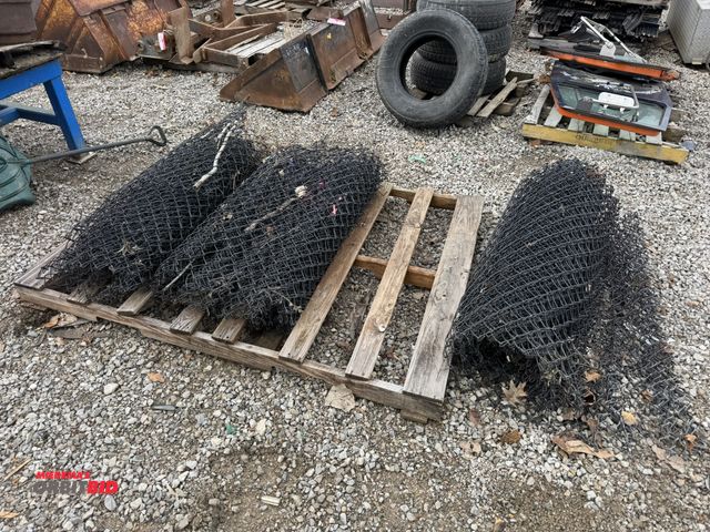 Lot 1-16043 - (3) rolls of 4' rubber coated, chain-link fence, lengths are unknown.