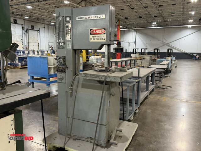 Lot 1-5404 - (1) Rockwell/Delta, Series 28 3X5, 20" band saw with onboard blade welder, 24" x 24" table and overh...