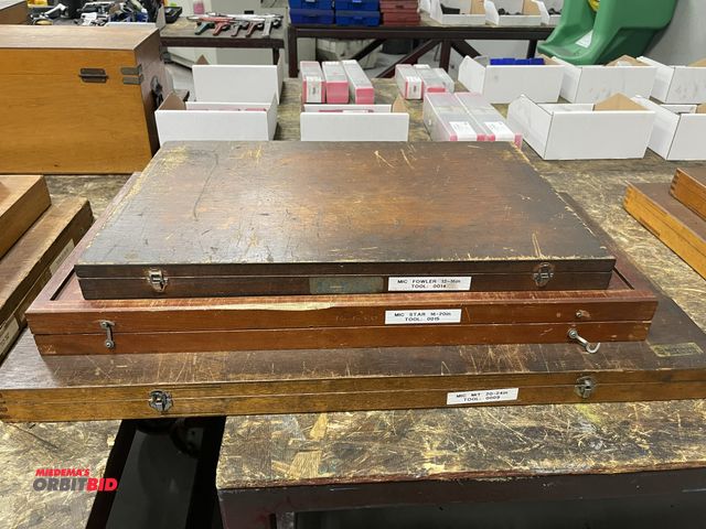 Lot 1-19410 - Lot of (3) mic kits, includes Fowler 12"-16", Starrett 16"-20", Mitutoyo 20"-24".