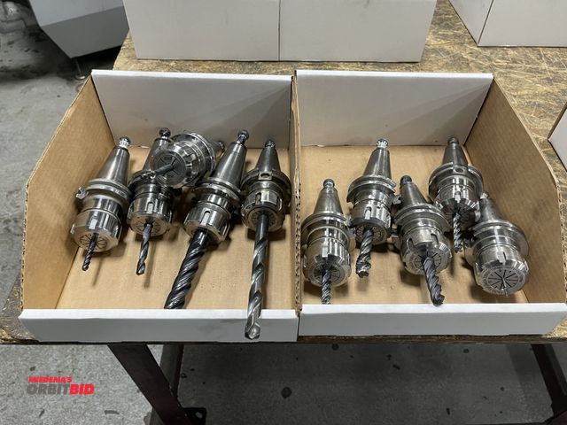 Lot 1-19381 - Lot of (10) Pioneer Cat 40 tool holders, collet style with assorted drills.