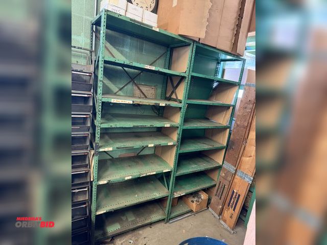 Lot 1-18861 - Lot of (2) 36" width x 87" height x 18" depth bolt-together steel shelving units with 16 shelves eac...