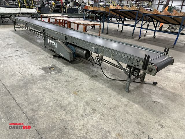 Lot 1-14361 - (1) Automotion (model unknown) approx. 25' length x 27" width belt over roller conveyor, 220/440 V 3...