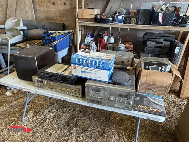 Lot 1-8532 - Large lot of assorted electronics, includes a JVC PC-X250, CD/radio, York AM/FM stereo cassette with...