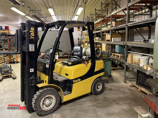 Lot 1-1657 - 2011 Yale GLP050VNXNVSE084 propane powered forklift Forklift 4800# Max. Load Capacity, 189" Max. Lif...