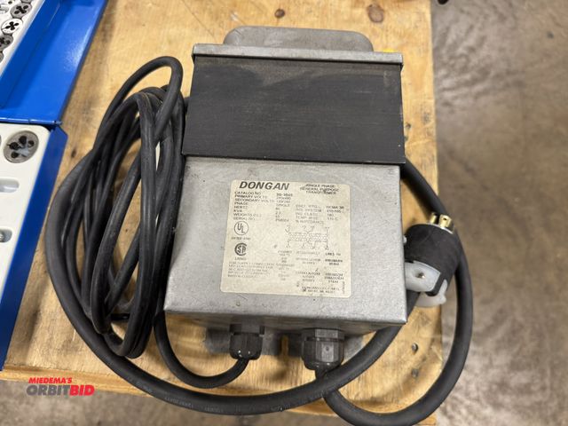 Lot 1-2174 - (1) Dongan single phase, general purpose transformer, Cat #80-1045, primary voltage 240 X 480, secon...