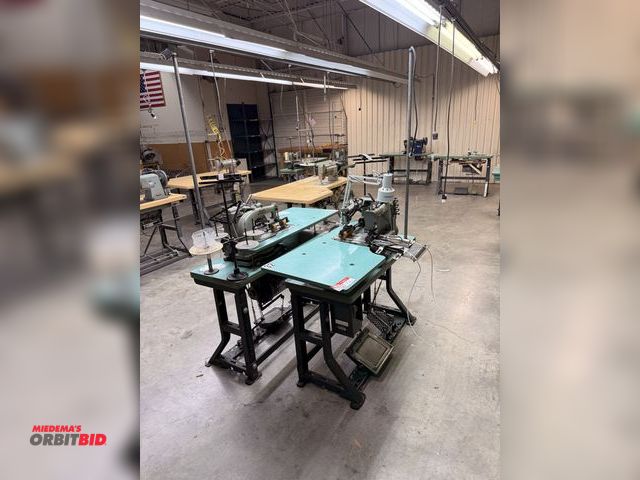 Lot 1-7227 - Lot Of (2) Apex Sewing Machines Equipped W/ Table &amp; Foot Pedal Control