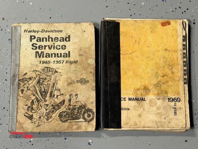 Lot 1-8301 - Lot of 2 vintage Harley Davidson Service Manuals, includes (1) Harley Davidson Panhead Service Model...