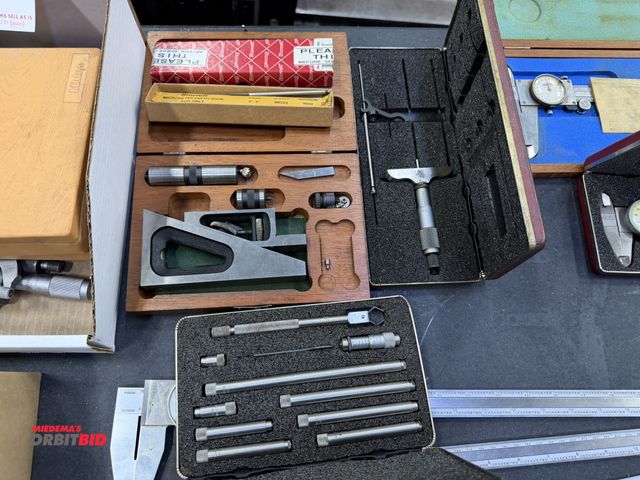 Lot 1-10291 - (1) Starrett inside micrometer set, (1) Starrett depth gauge (incomplete set), assorted Starrett mic...