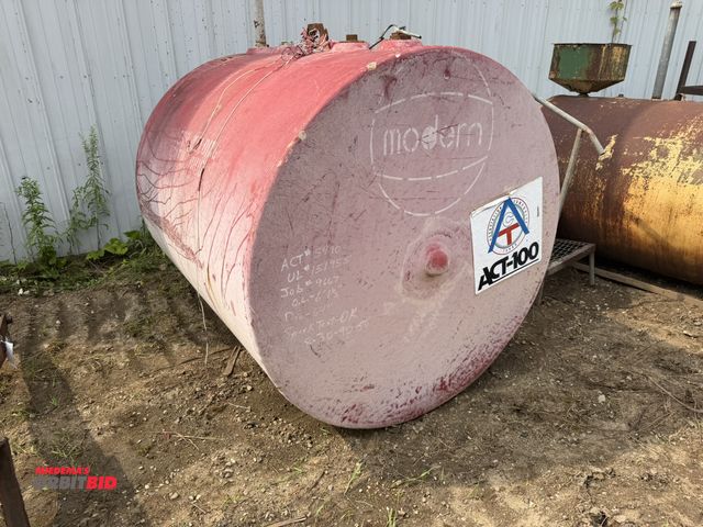 Lot 1-18315 - (1) approx. 500-gallon steel, fiberglass coated fuel tank, top fill.