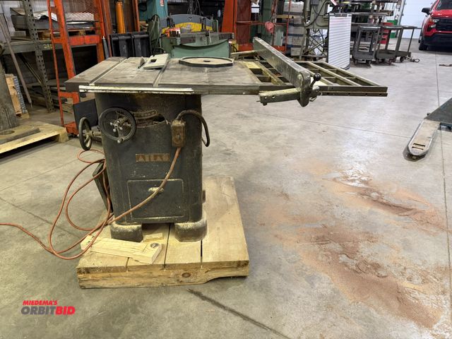 Lot 1-15075 - (1) Atlas, model 310F, 8" table saw, S/N 000557, working condition unknown, 115/220V, single phase, ...