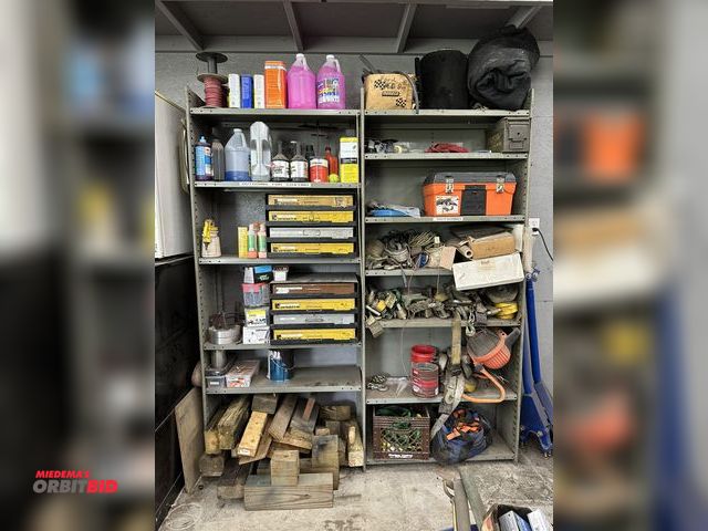 Lot 1-538 - (1) shelving unit, approx. 74" width x 12" depth x 87" height, with contents of assorted Marine anti...