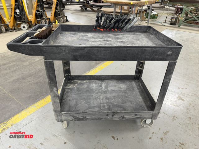 Lot 1-16863 - (1) Rubbermaid, 2-tier plastic shop cart, 42" x 24".