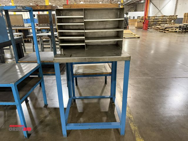 Lot 1-5288 - (1) 30" width x 40" height x 26" depth heavy duty steel stand with stainless steel top and stainless...